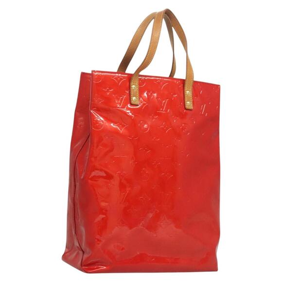 LOUIS VUITTON Monogram Vernis Reade MM Hand Bag Red Rouge M91086 - Picture 1 of 16